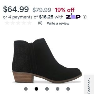 Kensie black boot, low heel women's size 7.5